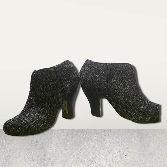 Mutiny by Irregular Choice Black Tweed and Sequence Pump Bootie - Picture 2 of 11